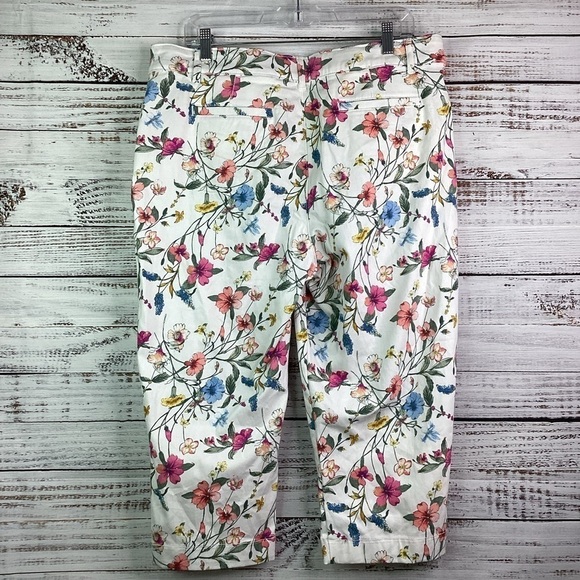 ST JHON’S BAY‎ PLUS SIZE 14 BOTANICAL FLORAL CAPRI PANTS SPRING EASTER SUMMER - Picture 9 of 13
